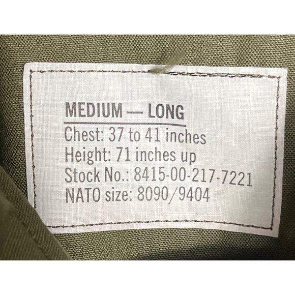 NOS US Military Flyers Lightweight Jacket 1976 Vintage Bomber M-Long - Picture 3 of 9